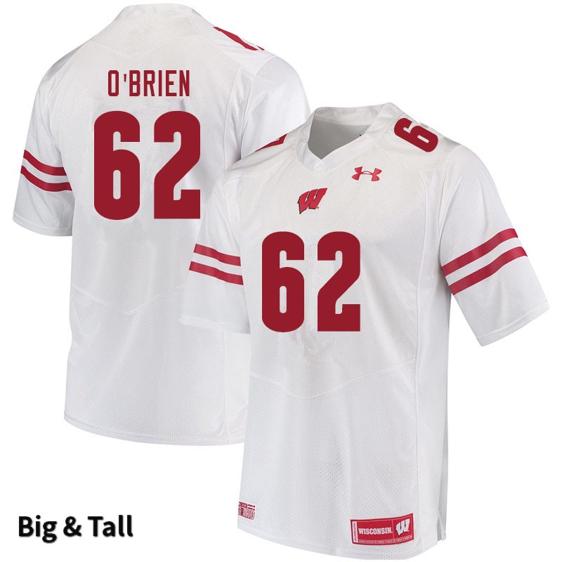Wisconsin Badgers Men's #62 Logan O'Brien NCAA Under Armour Authentic White Big & Tall College Stitched Football Jersey RF40L08GY